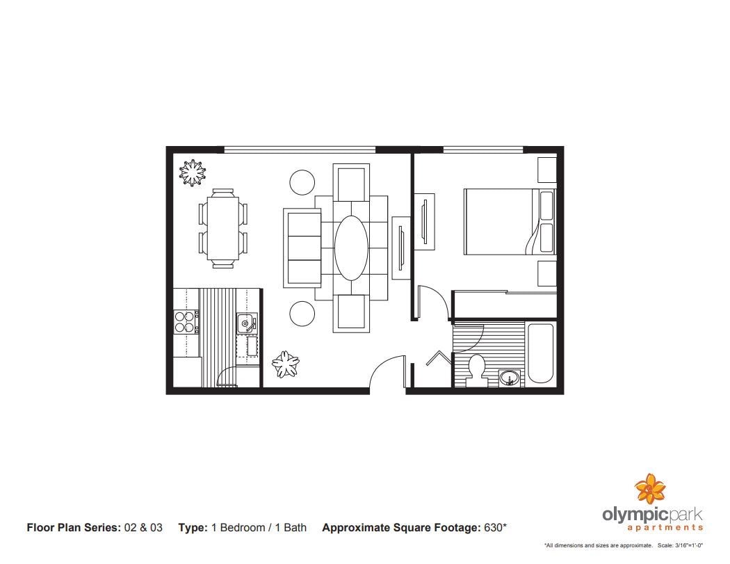 Floor Plan - One Bedroom