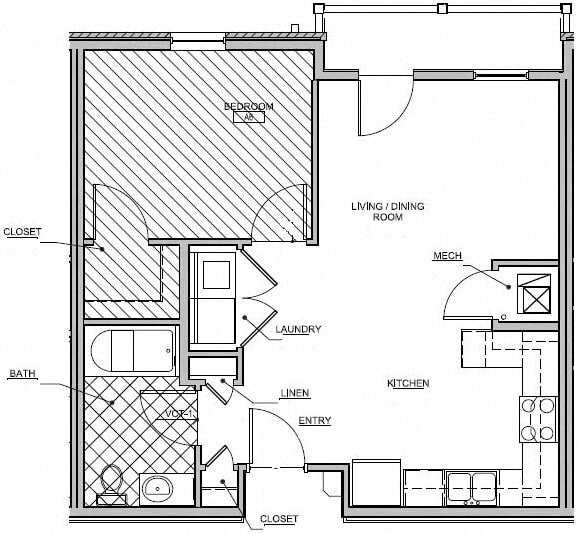 Floor Plan - One Bedroom