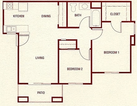 2BR/1BA - 2x1