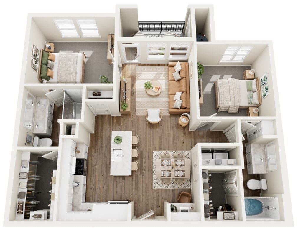 Floor Plan - 2 Bed 2 Bath