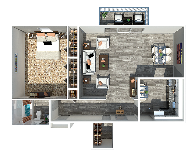The Elle One Bedroom | One Bathroom 725-760 Square Feet - The Elle