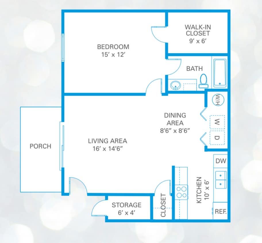 One Bedroom Floor Plan - Azalea