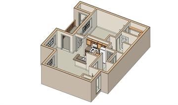 Floor Plan - A1 One Bedroom 50%
