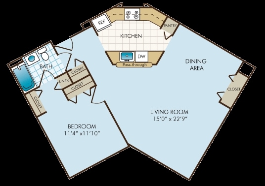 1BR/1BA - 1 bedroom
