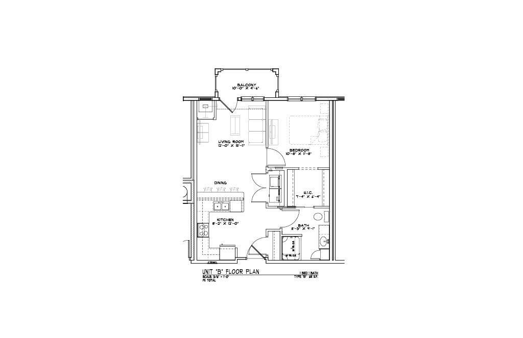 Floor Plan - 1 bedroom 1 bathroom