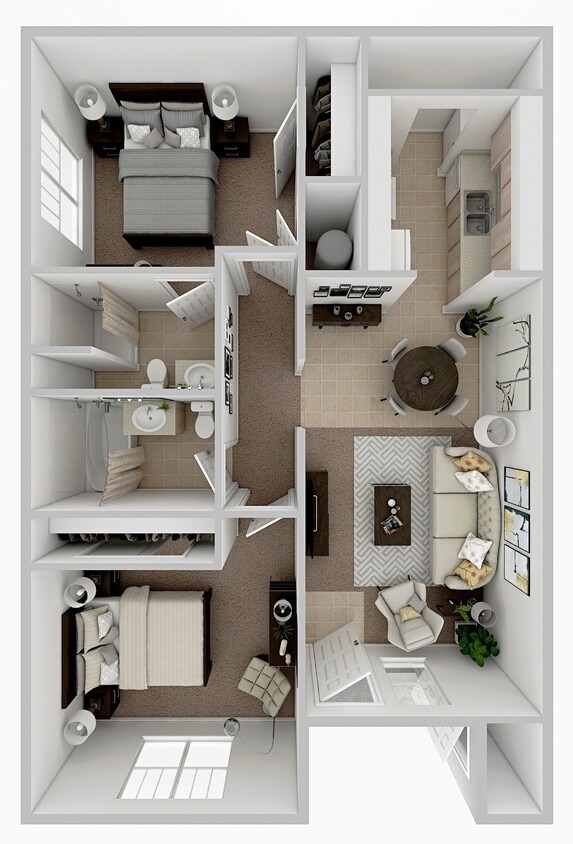 Floor Plan - 2 Bed 2 Bath