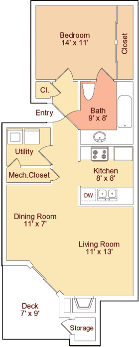 Floor Plan - 1x1 B
