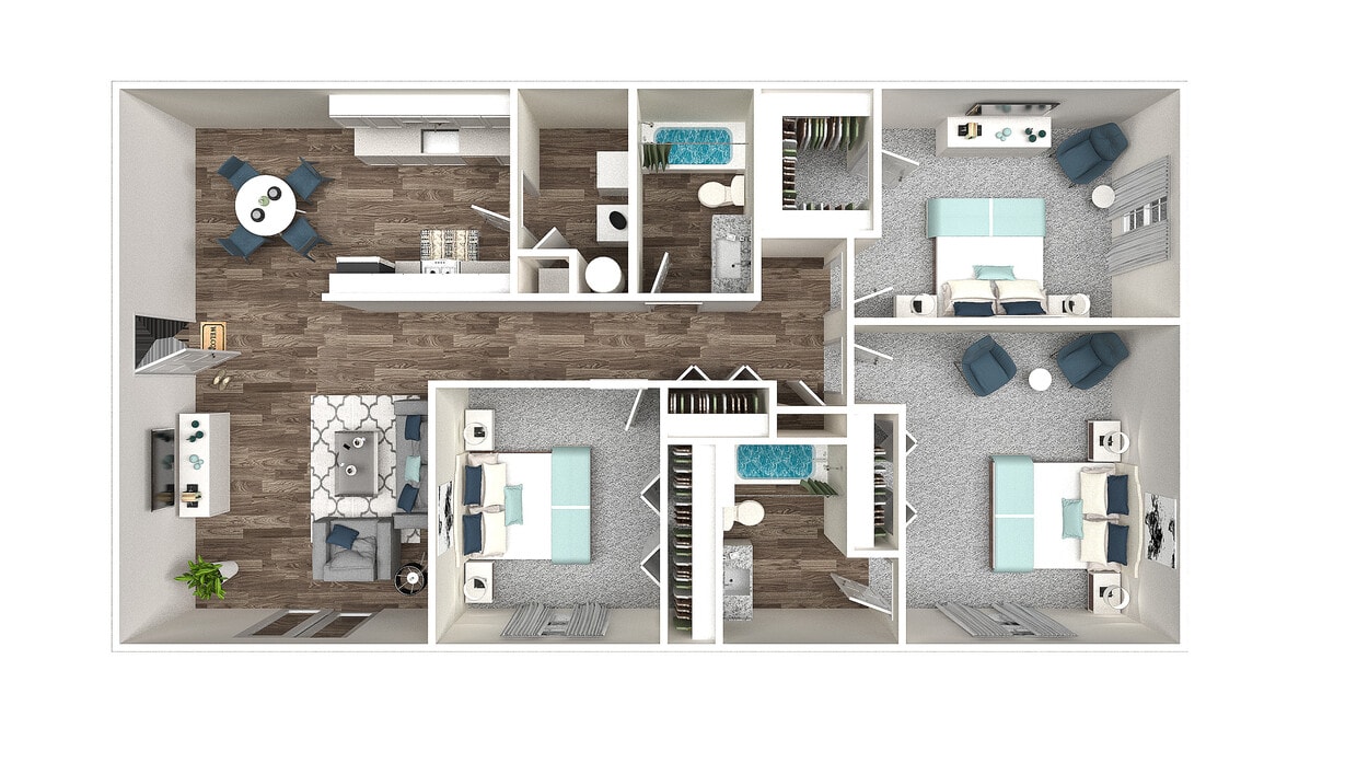 Floor Plan - Three Bedroom Two Bathroom