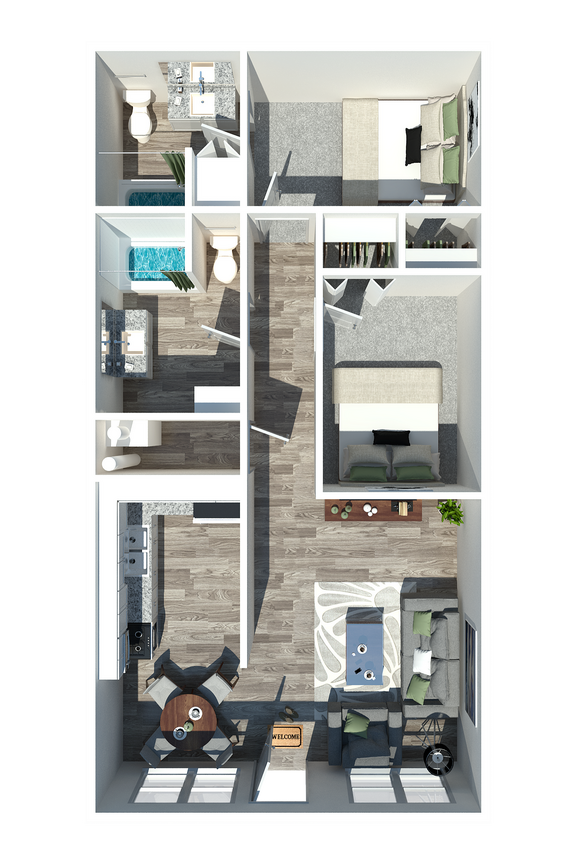 Two Bedroom Two Bathroom - 2 Bedroom 2 Bath