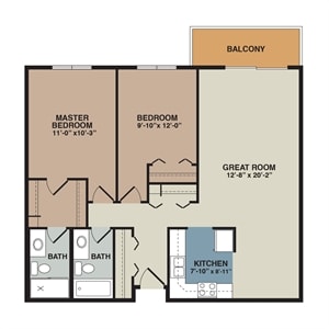 Floor Plan - 2A - 2 Bedroom