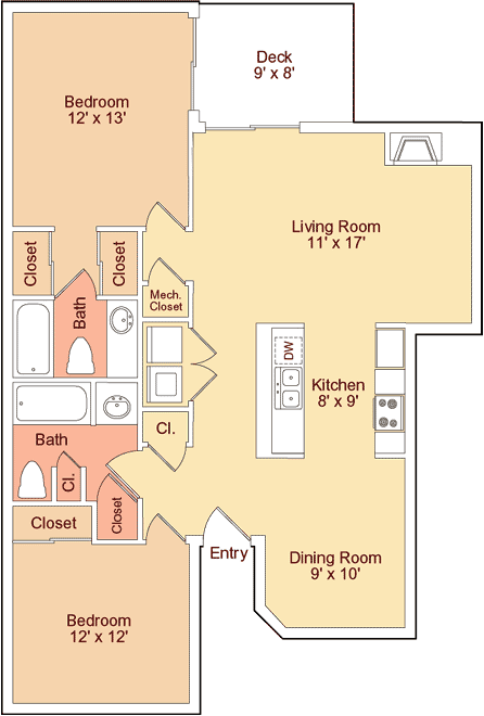 Floor Plan - 2X2 D