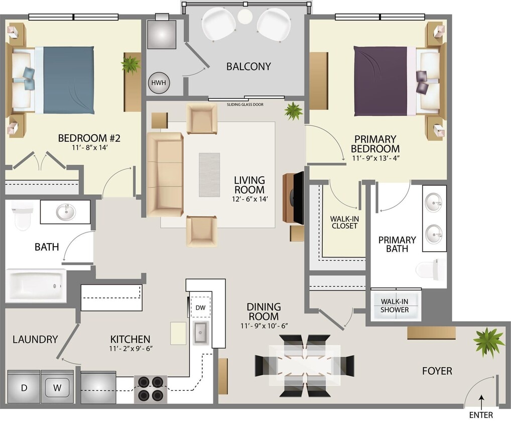 Floor Plan - Portland Interior Woods View