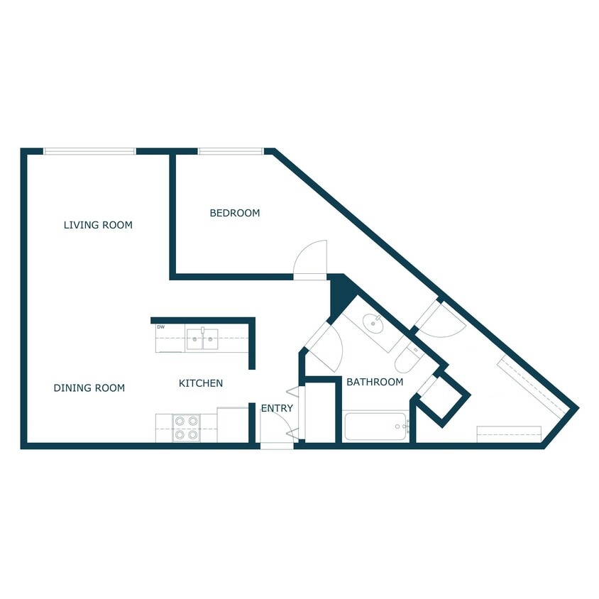 Floor Plan - One Bedroom 11D