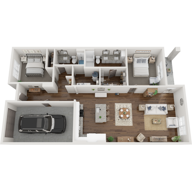 The Warbler | 1,456 SF | 2 BR/2.5 BA Cottage with Garage - The Warbler
