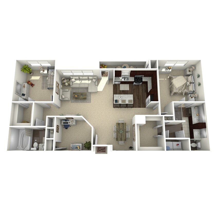 E1 | 2x2 | 1368 sq ft - E1