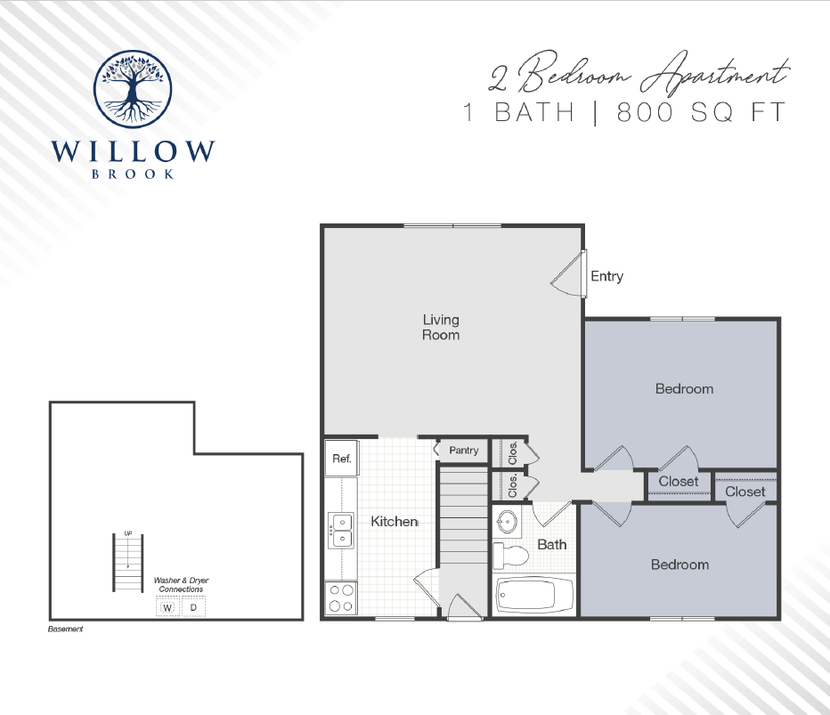 Floor Plan - Two Bedroom One Bath