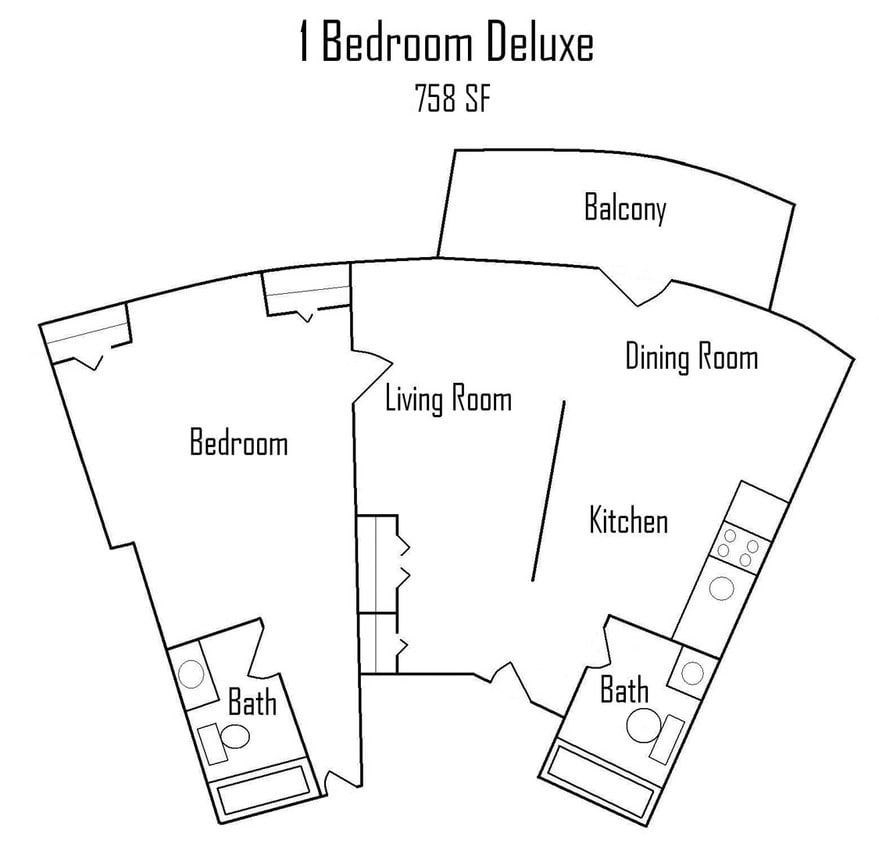 1x1 Deluxe - Large 1 Bedroom - Retirement Community