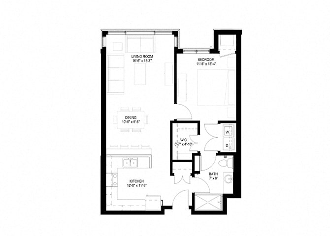 Floor Plan - One Bedroom - G