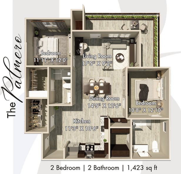 Explore The Palmere's thoughtfully designed floor plan—perfect for modern living. - PALMERO