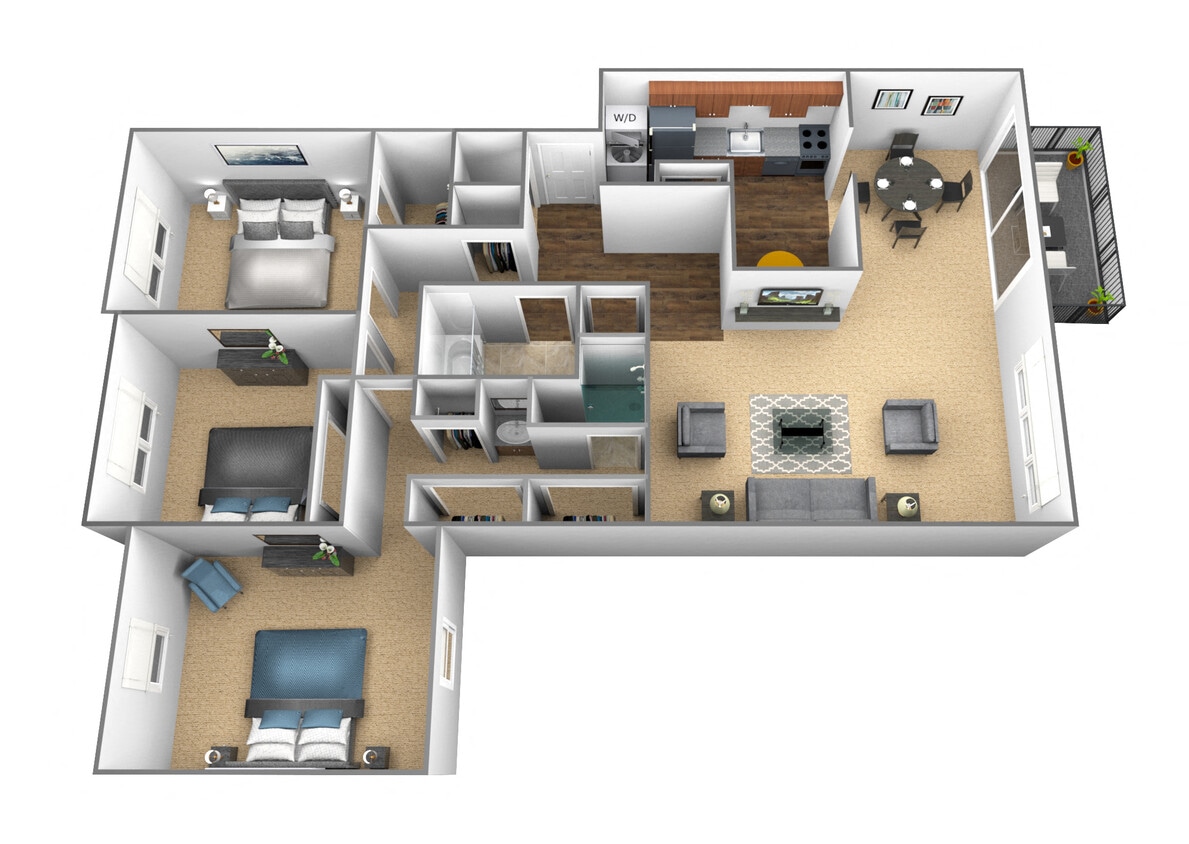 Floor Plan - 3 Bedroom 2 Bath