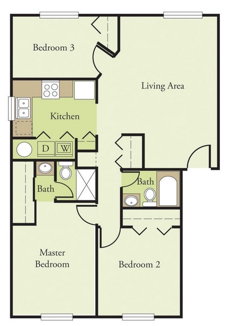 3BR/2BA