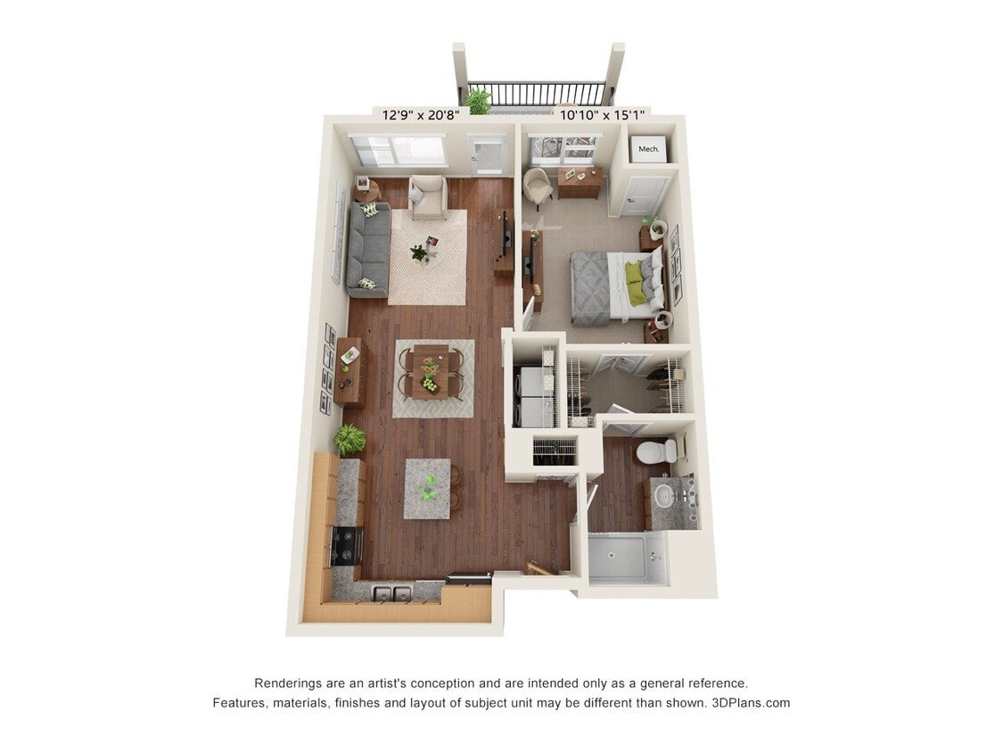 Floor Plan - One Bedroom - 70%