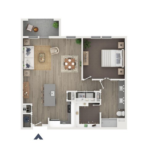 Floor Plan (The Chateau) - 1 Bedroom (A3) The Willow - The Willow