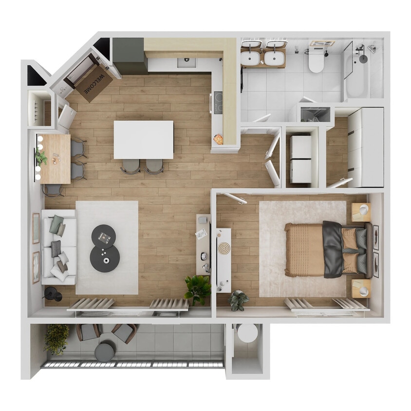 Pueblo Springs_The Mesa 1x1 804 sqft - The Mesa