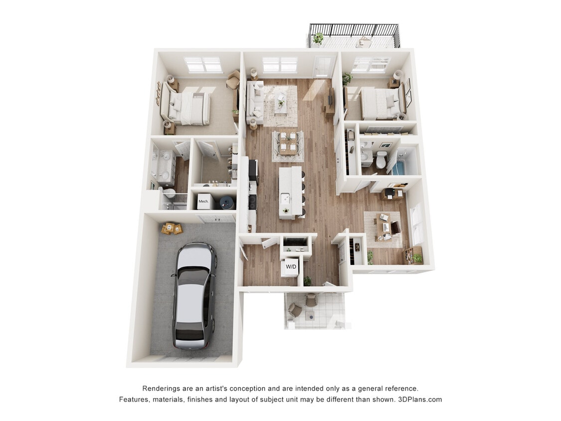 Floor Plan - Cottage C (Den + Garage)