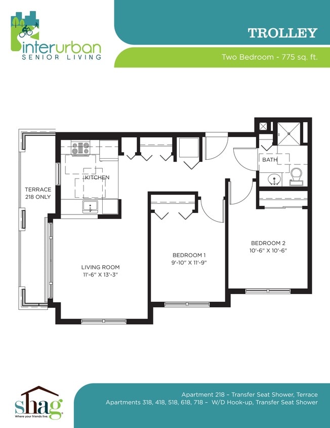 2BR/1BA - 2-Bedroom