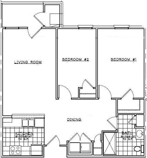 Floor Plan - 2 Bdrm A