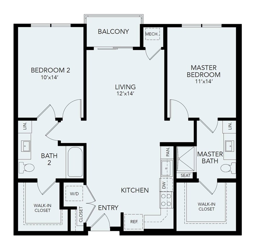 B1b | 2 bed 2 bath | 1092 sq ft - B1b