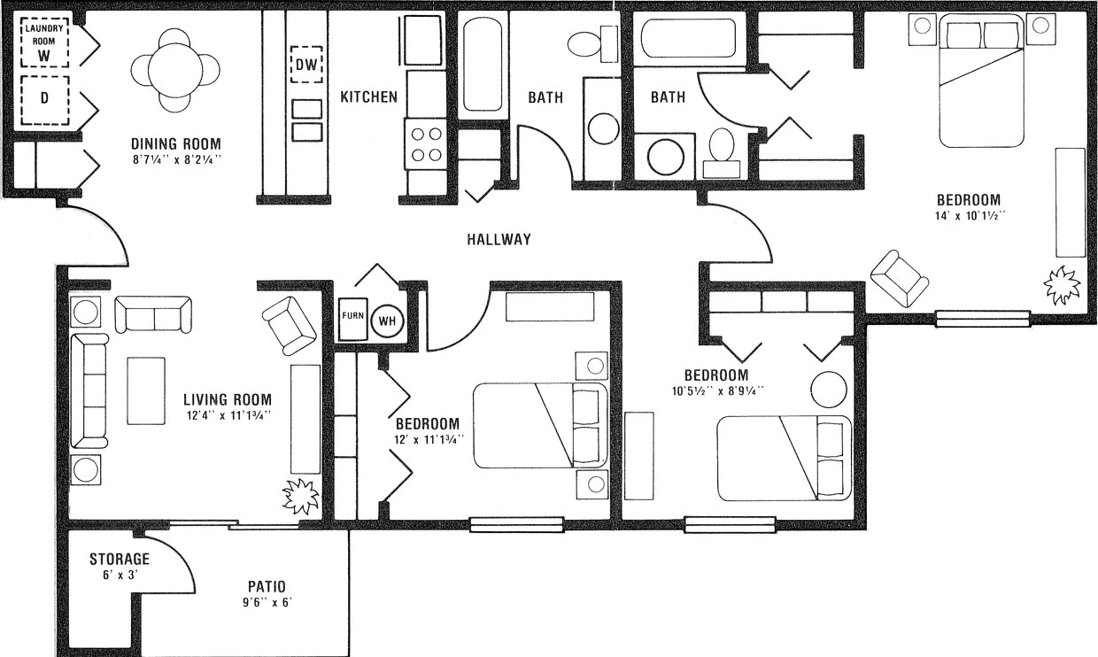 3BR/2BA - 3 Bedroom 2 Bathroom