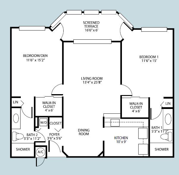 2 Bedroom - 2 Bath - Two Bedroom Two Bath