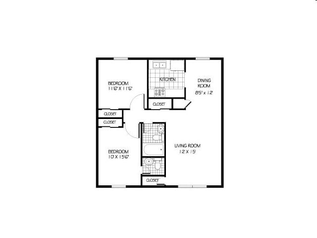 2BR/1.5BA - Two Bedroom | One and a Half Bathroom