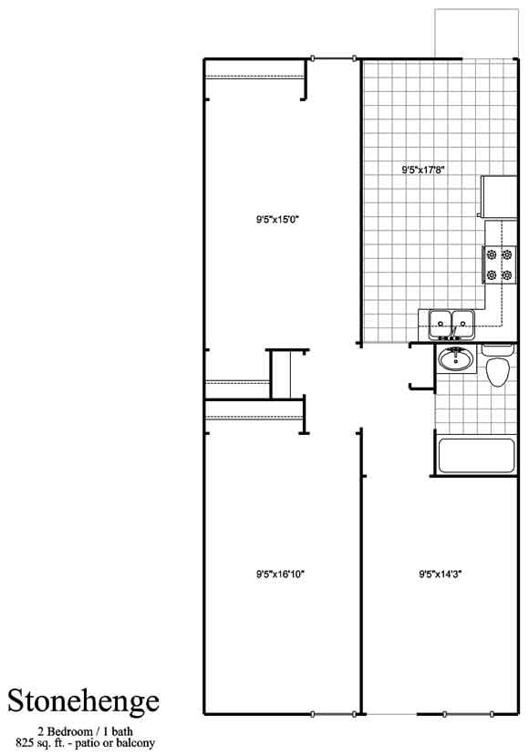 2BR/1BA - 2/1.00