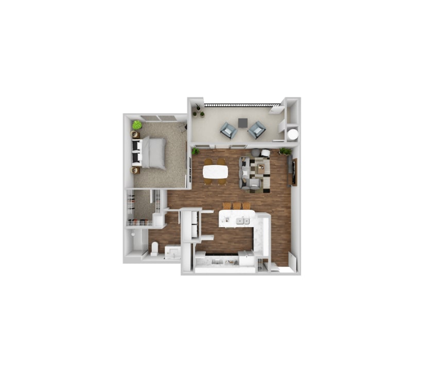 Floor Plan - One Bedroom - Miller