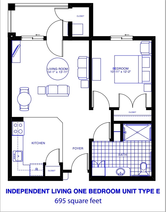 One-Bedroom Unit Type E - One-Bedroom Unit Type E