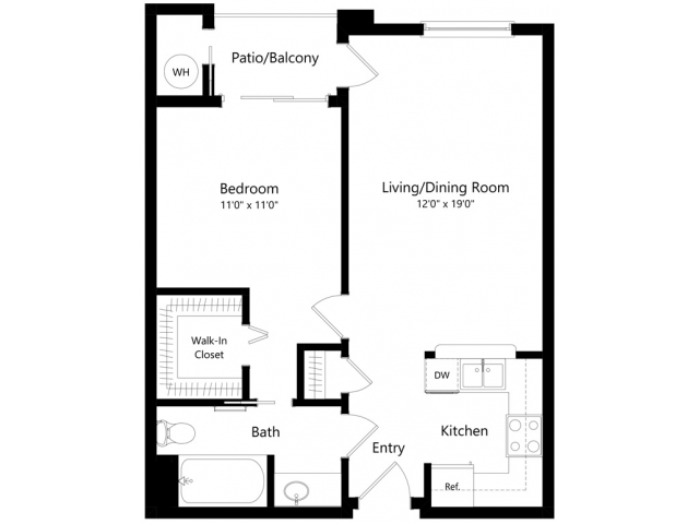 Floor plans are artist’s rendering. All dimensions are approximate. Actual product and specifications may vary in dimension or detail. Not all features are available in every apartment. Prices and availability are subject to change. - Bella