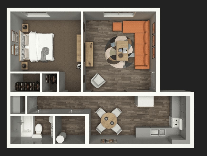 Floor Plan - 1 Bedroom