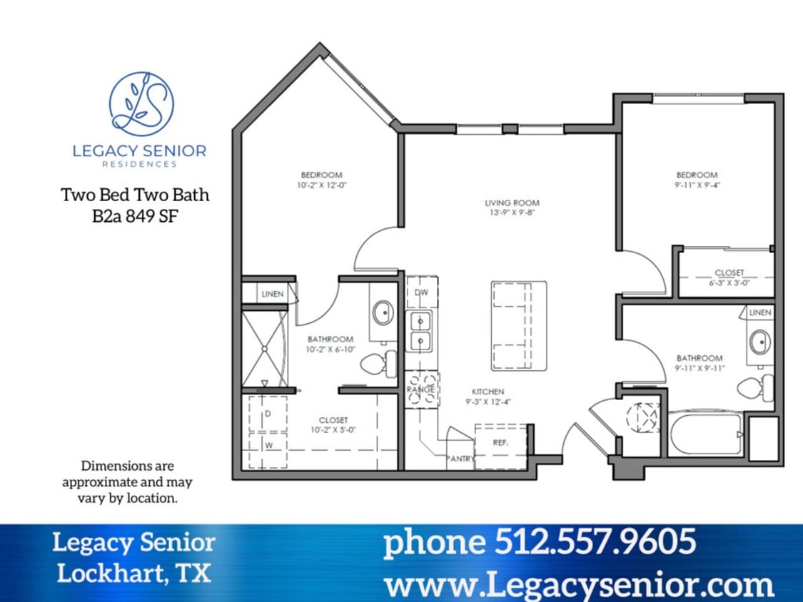 Floor Plan - 2x2 B2a 60%