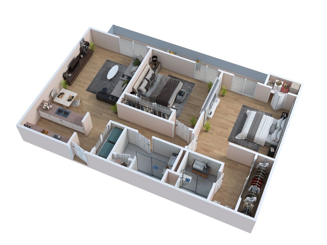 Floor Plan - Two Bedroom Two Bath