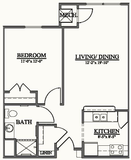 1BR/1BA - One Bedroom