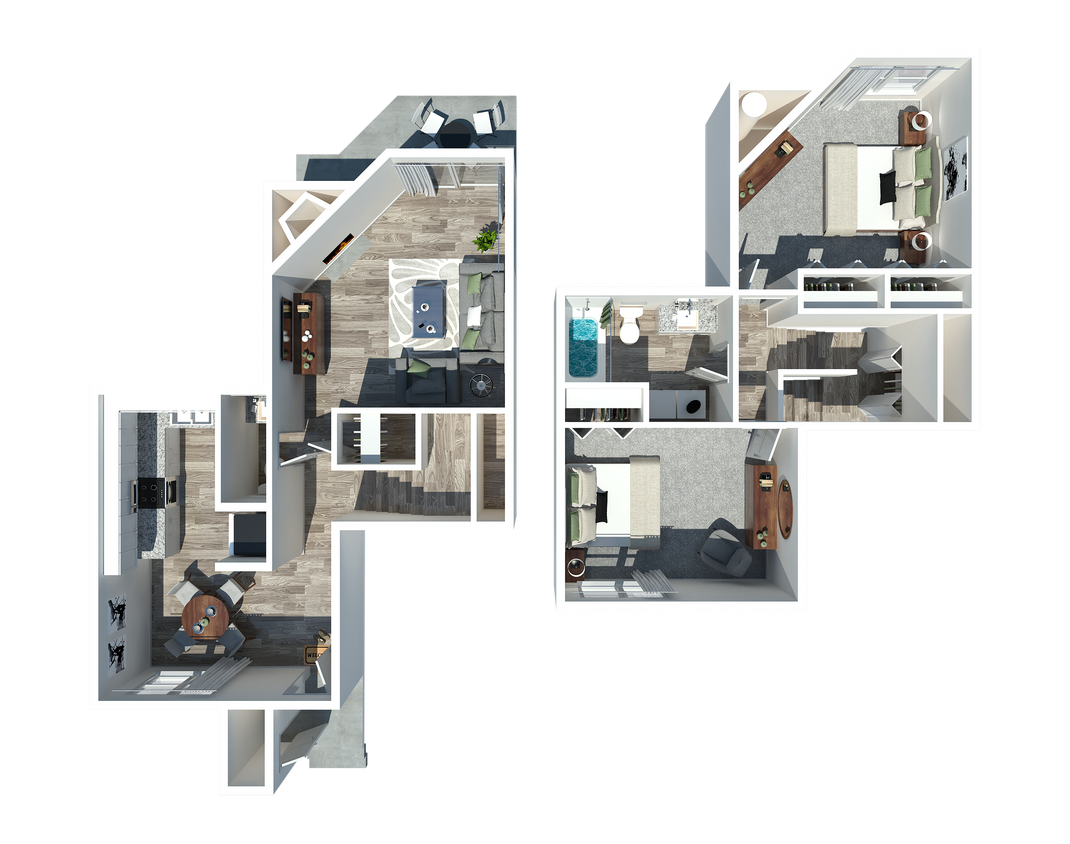 2 Bedroom - 2 Bedroom 1.5 Bath Townhome