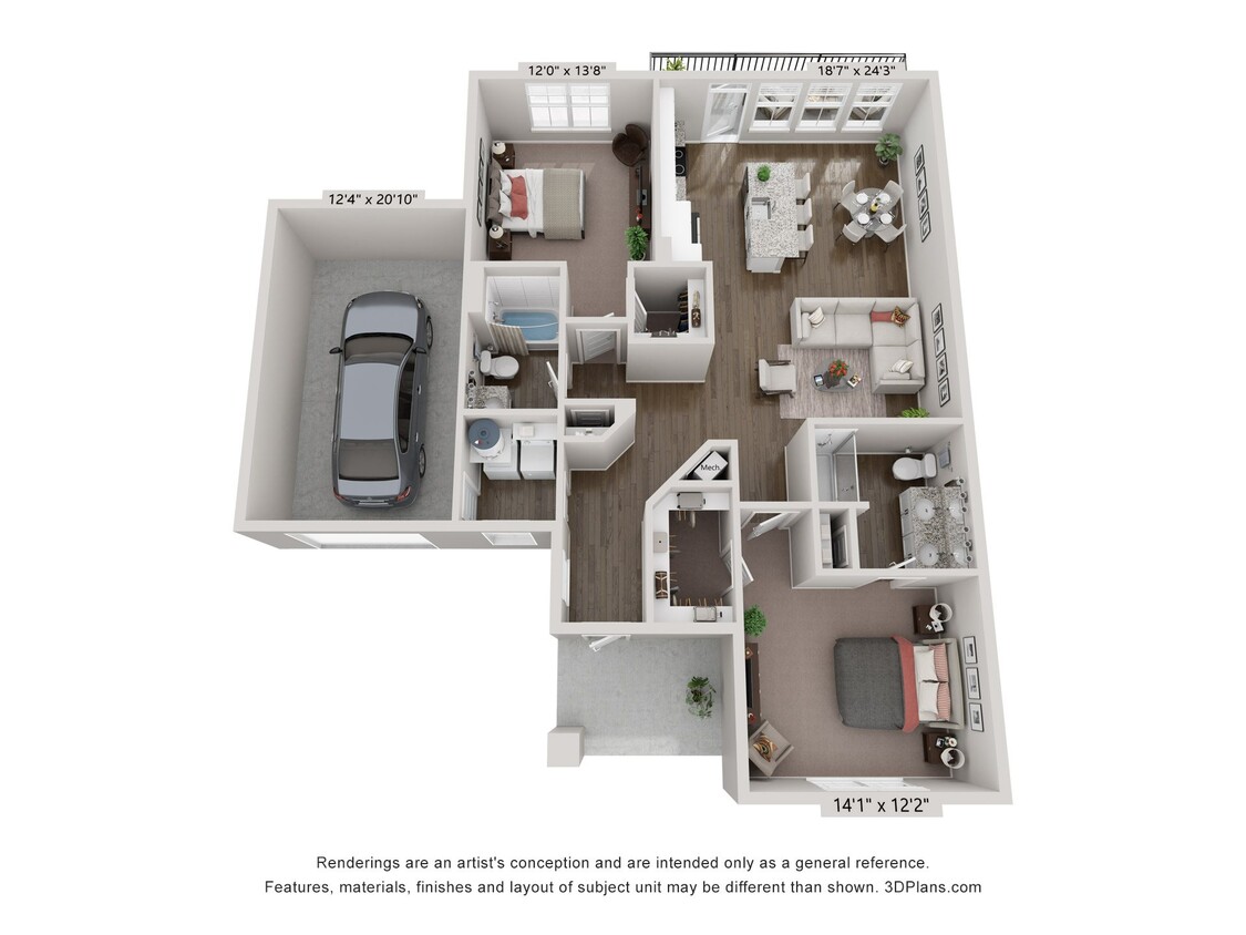 Floor Plan - C1 - Slate 2X2 Garage