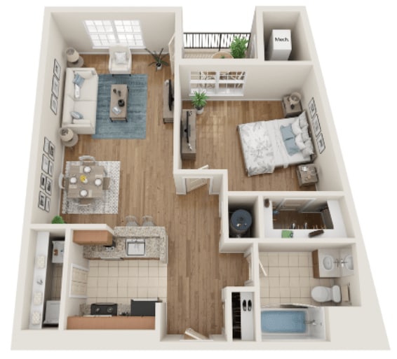 Floor Plan - Type B - One Bedroom
