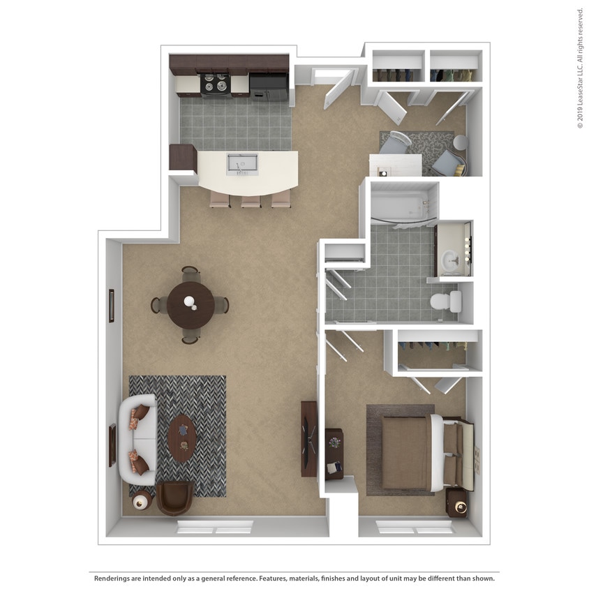 Floor Plan - One Bedroom with Den