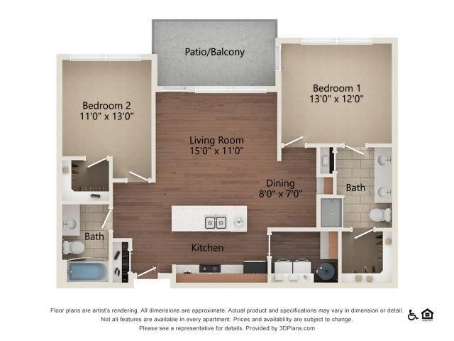 Dewberry | 2 bed 2 bath | 1068 sq ft - Dewberry