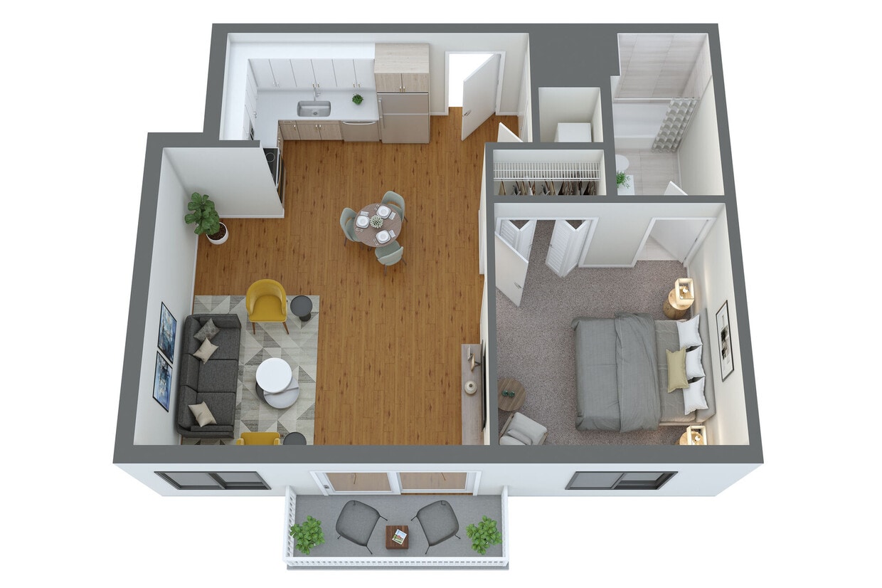 Floor Plan - A12 1 Bed/1 Bath