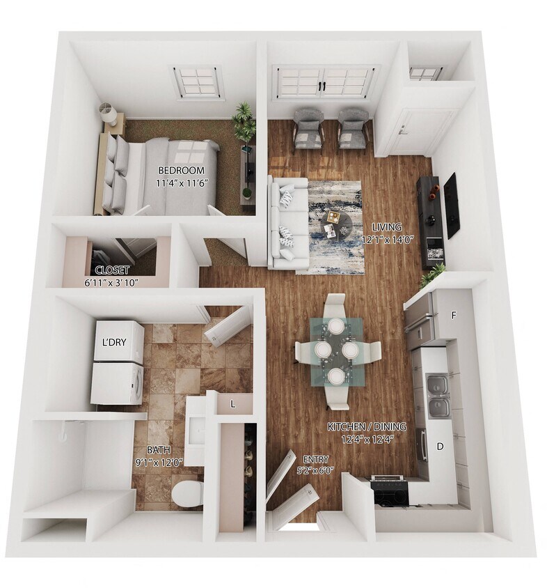 Floor Plan - Harriet (1 Bedroom)